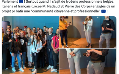 Des lycéens professionnels engagés en visite au Parlement