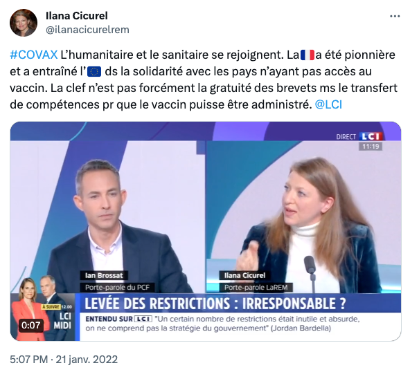 Ilana Cicurel t Yann Brossat discutent de la levée des restrictions